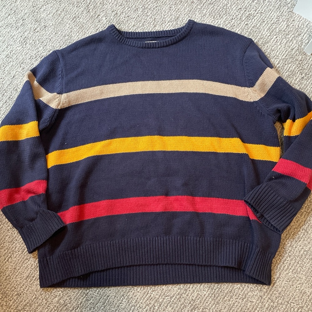 Women’s rhythm Striped Sweater - Navy, Yellow, Red